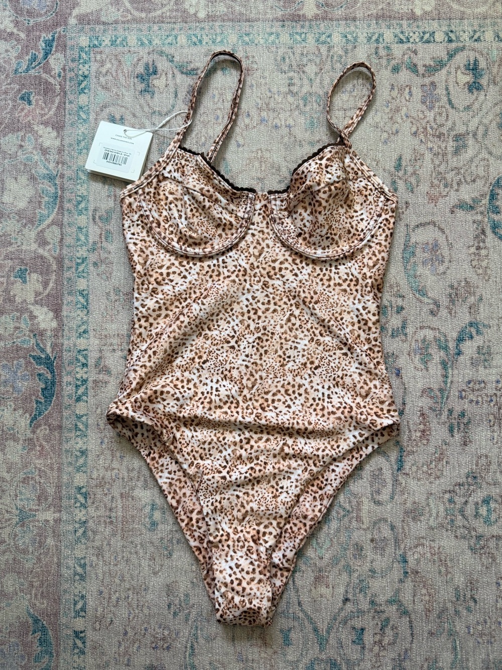 Kulani Kinis Leopard Print Underwire One-Piece Swimsuit